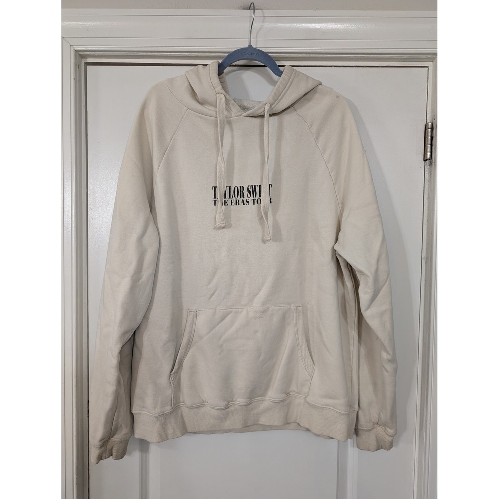 Taylor Swift The Eras Tour Cream‎ Hoodie Sweatshirt Large swiftie official merch